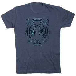 Running Short Sleeve T-Shirt - Eye Of The Tiger -goneforarun Sales 2023 tr 46611 NAVY FLAT