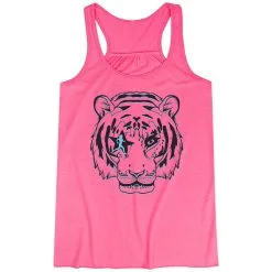 Flowy Racerback Tank Top - Eye Of The Tiger -goneforarun Sales 2023 tr 46612 PINK MAIN