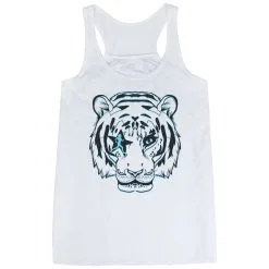 Flowy Racerback Tank Top - Eye Of The Tiger -goneforarun Sales 2023 tr 46612 WHITE MAIN