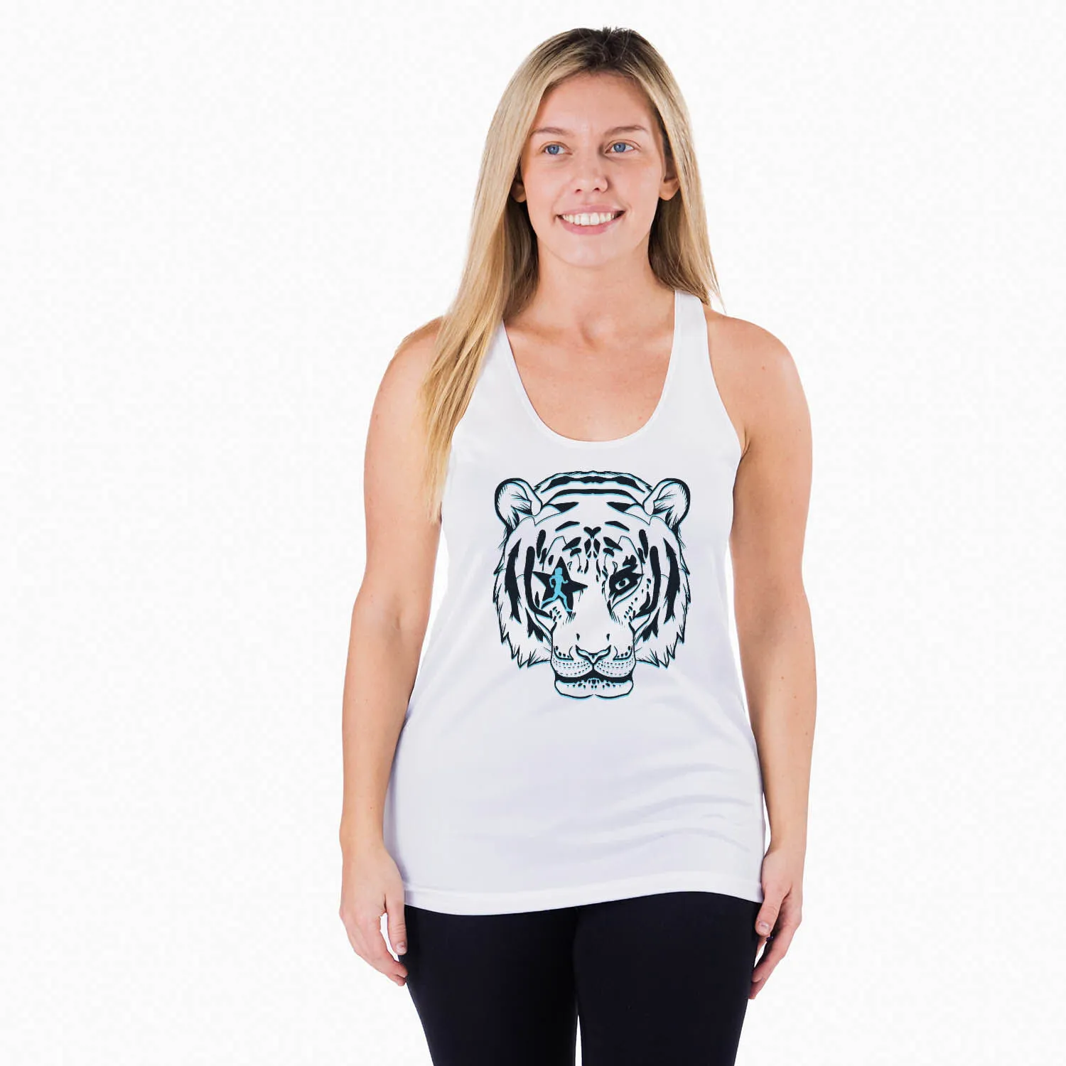 Women's Racerback Performance Tank Top - Eye Of The Tiger 4 Women's Racerback Performance Tank Top - Eye Of The Tiger - Image 2