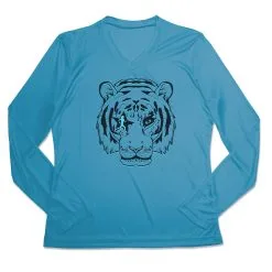 Women's Long Sleeve Tech Tee - Eye Of The Tiger