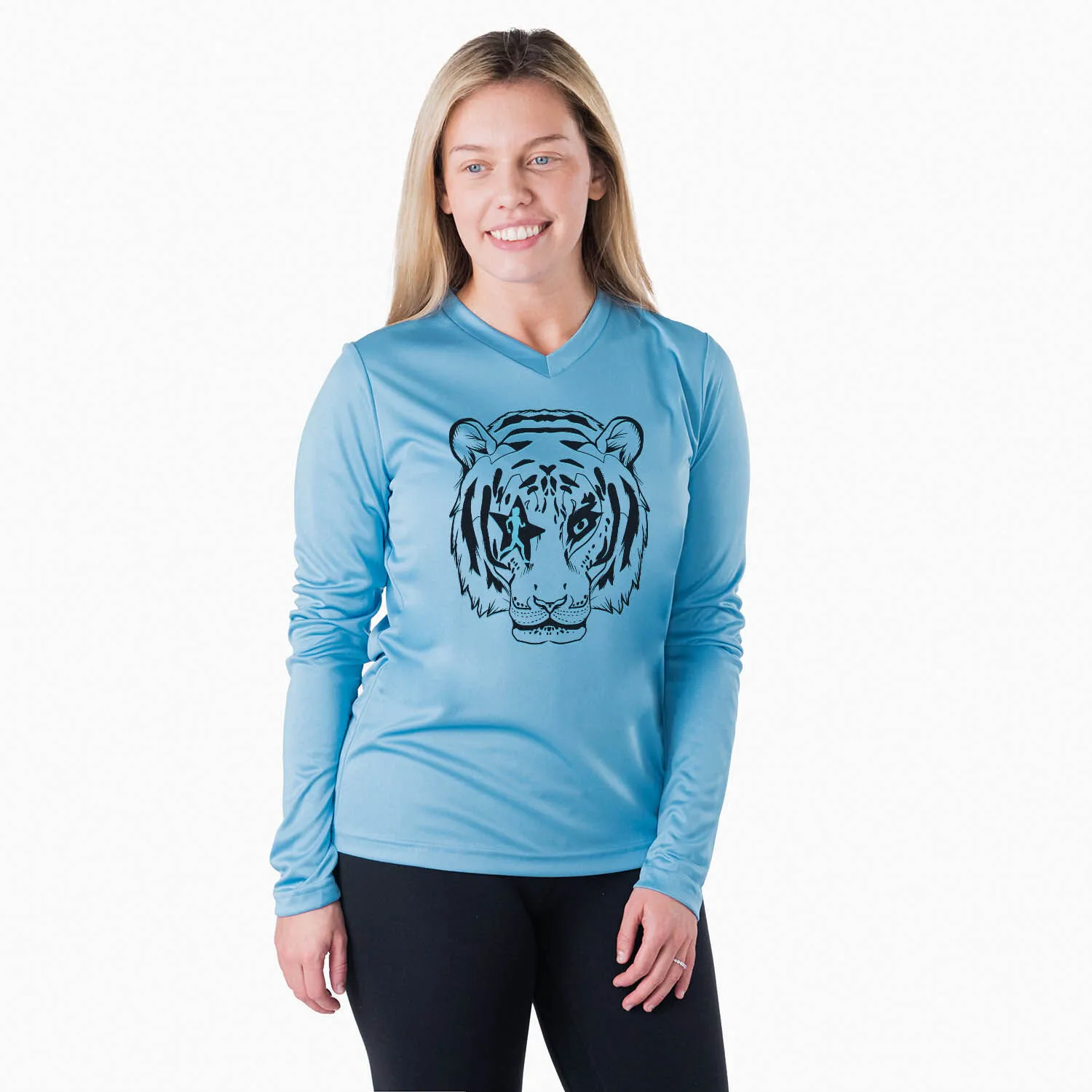 Women's Long Sleeve Tech Tee - Eye Of The Tiger 4 Women's Long Sleeve Tech Tee - Eye Of The Tiger - Image 2