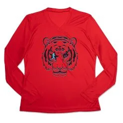 Women's Long Sleeve Tech Tee - Eye Of The Tiger 12 Women's Long Sleeve Tech Tee - Eye Of The Tiger -goneforarun Sales 2023 tr 46616 RED MAIN