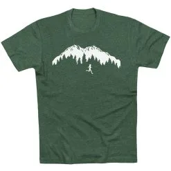 Running Short Sleeve T-Shirt - Trail Runner In The Mountains -goneforarun Sales 2023 tr 46682 FORESTGREEN FLAT