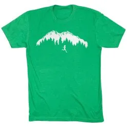 Running Short Sleeve T-Shirt - Trail Runner In The Mountains -goneforarun Sales 2023 tr 46682 GREEN FLAT
