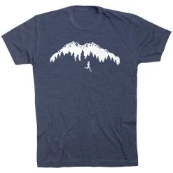 Running Short Sleeve T-Shirt - Trail Runner In The Mountains