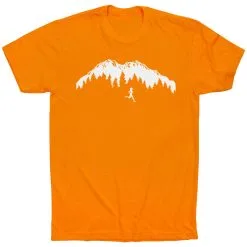 Running Short Sleeve T-Shirt - Trail Runner In The Mountains -goneforarun Sales 2023 tr 46682 ORANGE FLAT