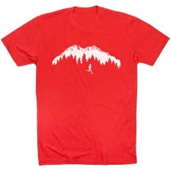 Running Short Sleeve T-Shirt - Trail Runner In The Mountains -goneforarun Sales 2023 tr 46682 RED FLAT