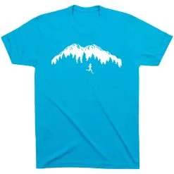 Running Short Sleeve T-Shirt - Trail Runner In The Mountains -goneforarun Sales 2023 tr 46682 TURQUOISE FLAT