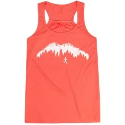 Flowy Racerback Tank Top - Trail Runner In The Mountains -goneforarun Sales 2023 tr 46683 CORAL MAIN