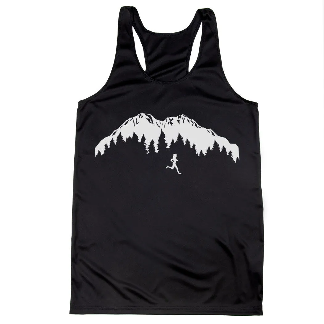 Women's Racerback Performance Tank Top - Trail Runner In The Mountains 7 Women's Racerback Performance Tank Top - Trail Runner In The Mountains - Image 5