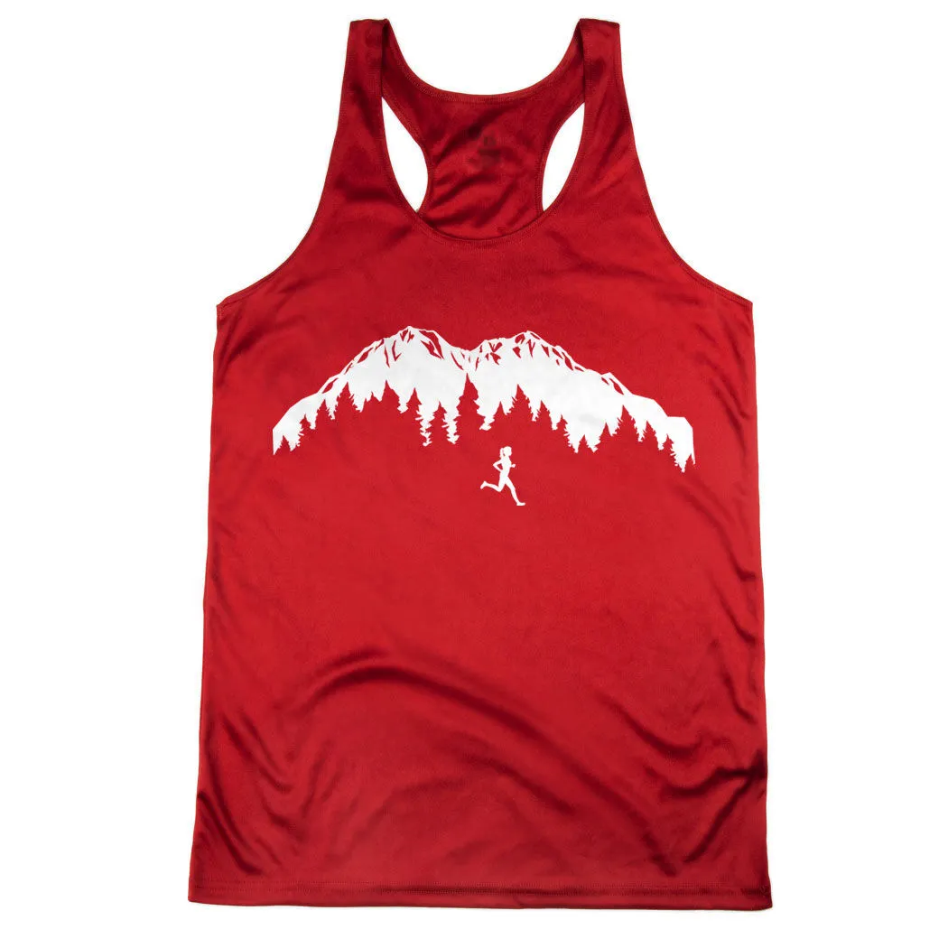 Women's Racerback Performance Tank Top - Trail Runner In The Mountains 10 Women's Racerback Performance Tank Top - Trail Runner In The Mountains - Image 8