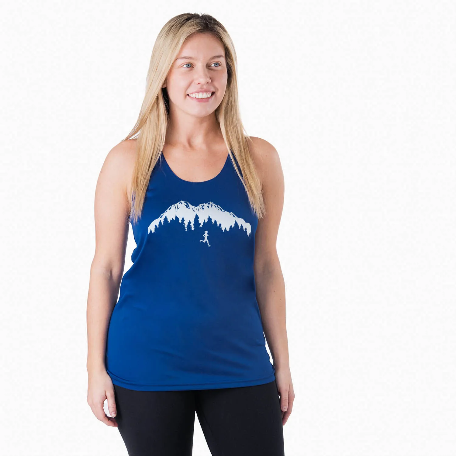 Women's Racerback Performance Tank Top - Trail Runner In The Mountains 4 Women's Racerback Performance Tank Top - Trail Runner In The Mountains - Image 2