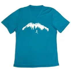 Women's Short Sleeve Tech Tee - Trail Runner In The Mountains -goneforarun Sales 2023 tr 46686 LIGHTBLUE MAIN
