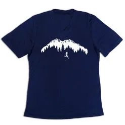 Women's Short Sleeve Tech Tee - Trail Runner In The Mountains -goneforarun Sales 2023 tr 46686 NAVY MAIN