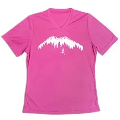 Women's Short Sleeve Tech Tee - Trail Runner In The Mountains -goneforarun Sales 2023 tr 46686 PINK MAIN