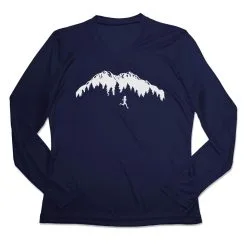 Women's Long Sleeve Tech Tee - Trail Runner In The Mountains 14 Women's Long Sleeve Tech Tee - Trail Runner In The Mountains -goneforarun Sales 2023 tr 46687 NAVY MAIN