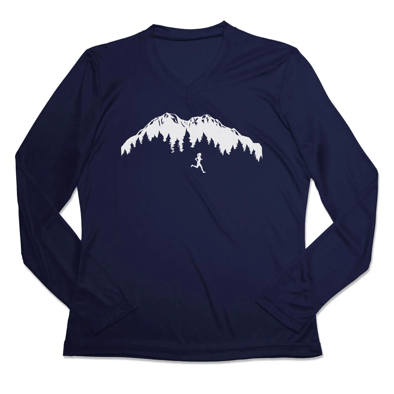 Women's Long Sleeve Tech Tee - Trail Runner In The Mountains 8 Women's Long Sleeve Tech Tee - Trail Runner In The Mountains - Image 6