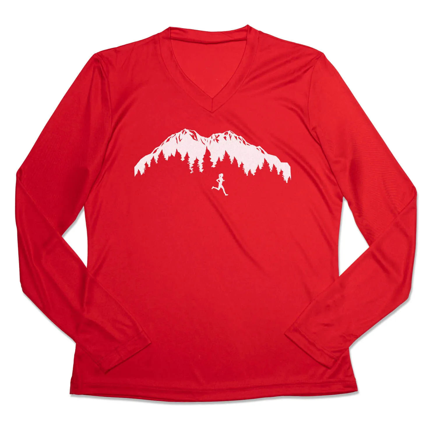 Women's Long Sleeve Tech Tee - Trail Runner In The Mountains 9 Women's Long Sleeve Tech Tee - Trail Runner In The Mountains - Image 7