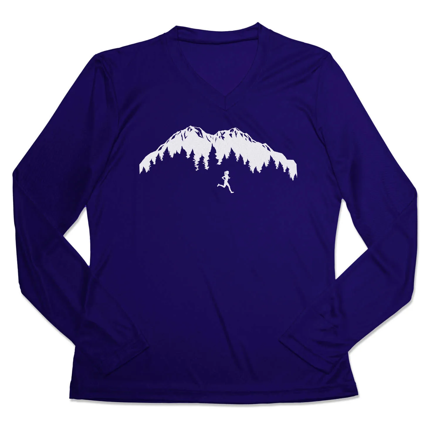 Women's Long Sleeve Tech Tee - Trail Runner In The Mountains 3 Women's Long Sleeve Tech Tee - Trail Runner In The Mountains