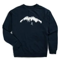 Running Raglan Crew Neck Pullover - Trail Runner In The Mountains