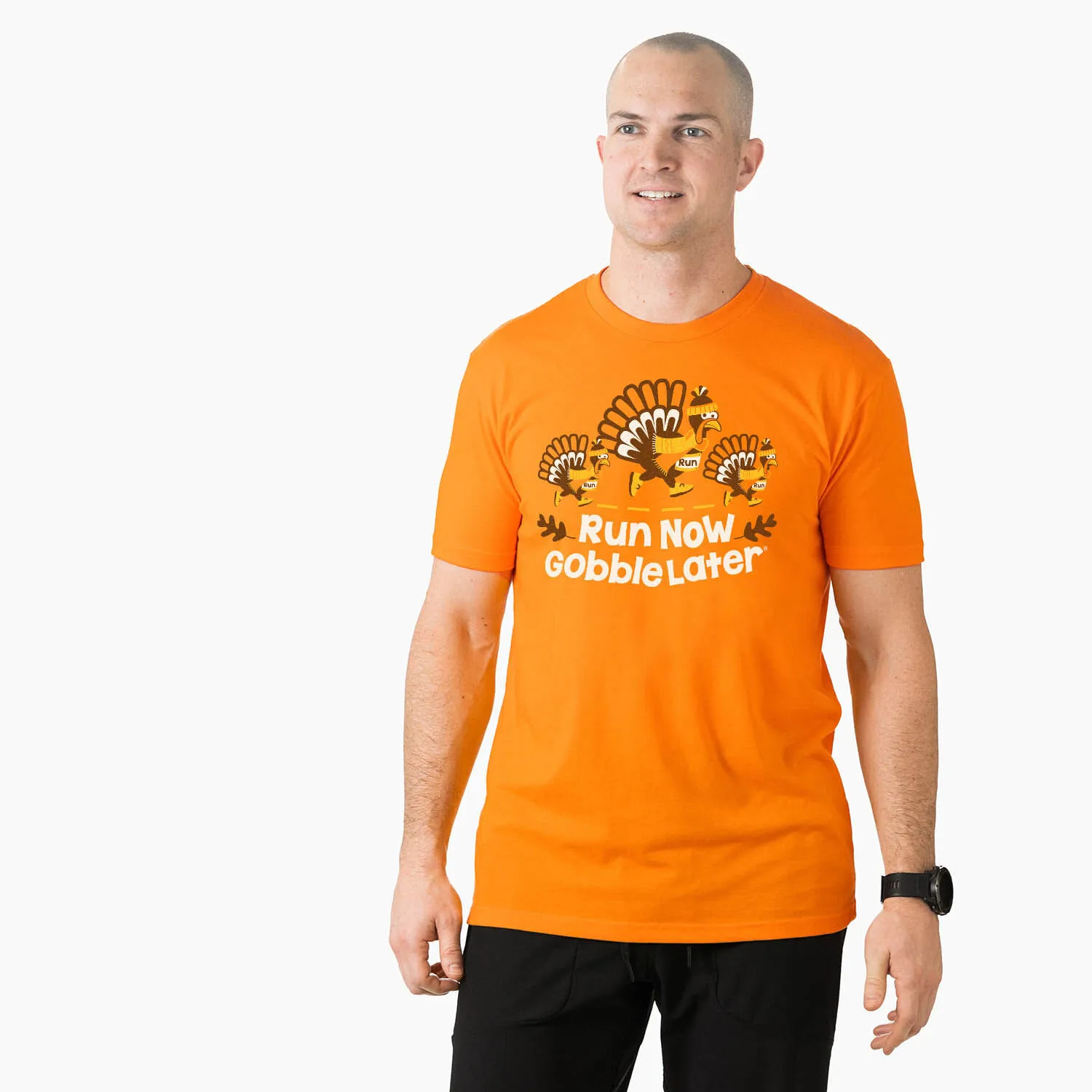 Running Short Sleeve T-Shirt - Run Now Gobble Later Turkey Trot 4 Running Short Sleeve T-Shirt - Run Now Gobble Later Turkey Trot - Image 2