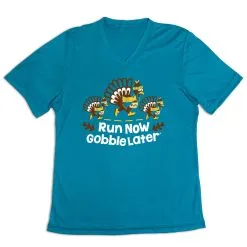 Women's Short Sleeve Tech Tee - Run Now Gobble Later Turkey Trot -goneforarun Sales 2023 tr 46787 LIGHTBLUE MAIN