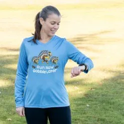 Women's Long Sleeve Tech Tee - Run Now Gobble Later Turkey Trot -goneforarun Sales 2023 tr 46788 CAROLINA FEMALE