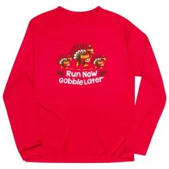 Men's Running Long Sleeve Performance Tee - Run Now Gobble Later Turkey Trot -goneforarun Sales 2023 tr 46791 RED MAIN