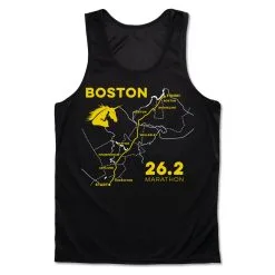 Men's Running Performance Tank Top - Boston Route -goneforarun Sales 2023 tr 46814 BLACK MAIN