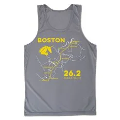 Men's Running Performance Tank Top - Boston Route -goneforarun Sales 2023 tr 46814 GRAPHITE MAIN