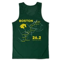 Men's Running Performance Tank Top - Boston Route -goneforarun Sales 2023 tr 46814 GREEN MAIN