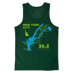 Men's Running Performance Tank Top - New York City Route -goneforarun Sales 2023 tr 46815 GREEN MAIN