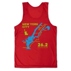 Men's Running Performance Tank Top - New York City Route -goneforarun Sales 2023 tr 46815 RED MAIN