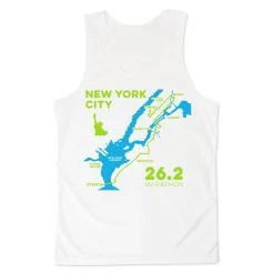Men's Running Performance Tank Top - New York City Route -goneforarun Sales 2023 tr 46815 WHITE MAIN