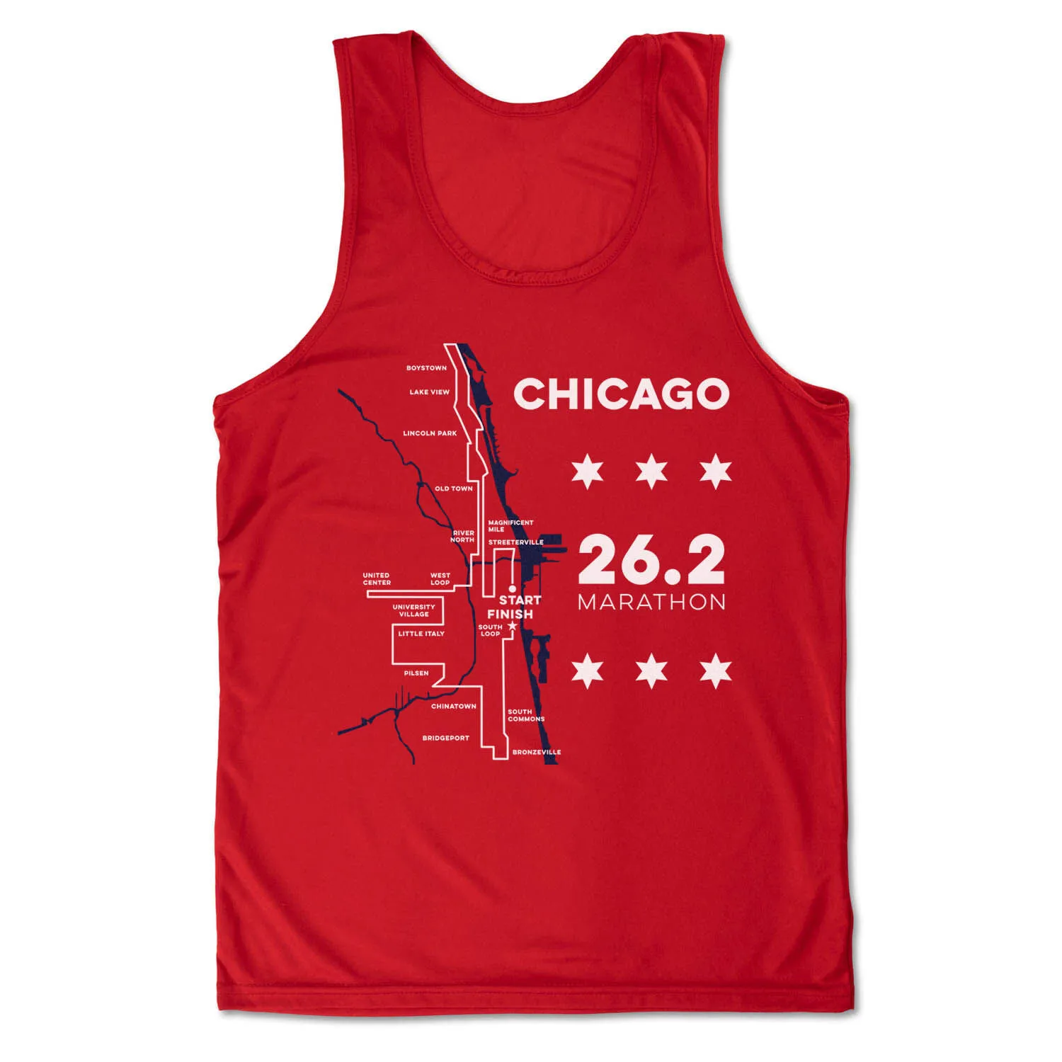 Men's Running Performance Tank Top - Chicago Route 3 Men's Running Performance Tank Top - Chicago Route