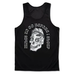 Men's Running Performance Tank Top - Miles To Go Before I Sleep - Skull -goneforarun Sales 2023 tr 46828 BLACK MAIN