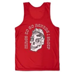 Men's Running Performance Tank Top - Miles To Go Before I Sleep - Skull -goneforarun Sales 2023 tr 46828 RED MAIN