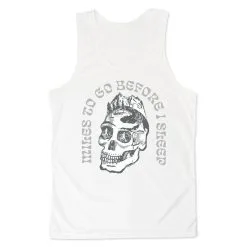 Men's Running Performance Tank Top - Miles To Go Before I Sleep - Skull -goneforarun Sales 2023 tr 46828 WHITE MAIN