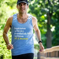 Men's Running Performance Tank Top - Run Mantra Boston -goneforarun Sales 2023 tr 46831 LIGHTBLUE LIFESTYLE