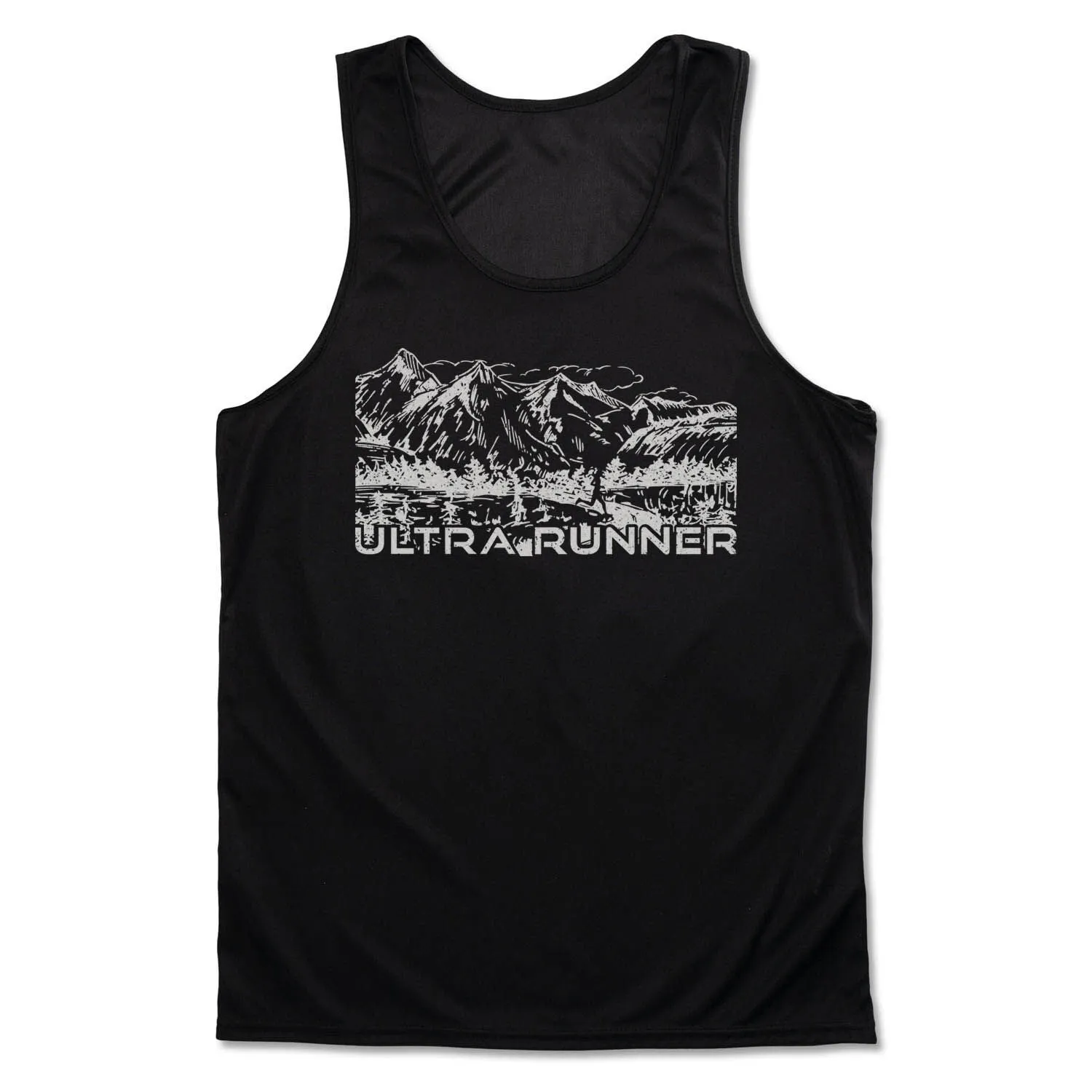 Men's Running Performance Tank Top - Ultra Runner Sketch 3 Men's Running Performance Tank Top - Ultra Runner Sketch