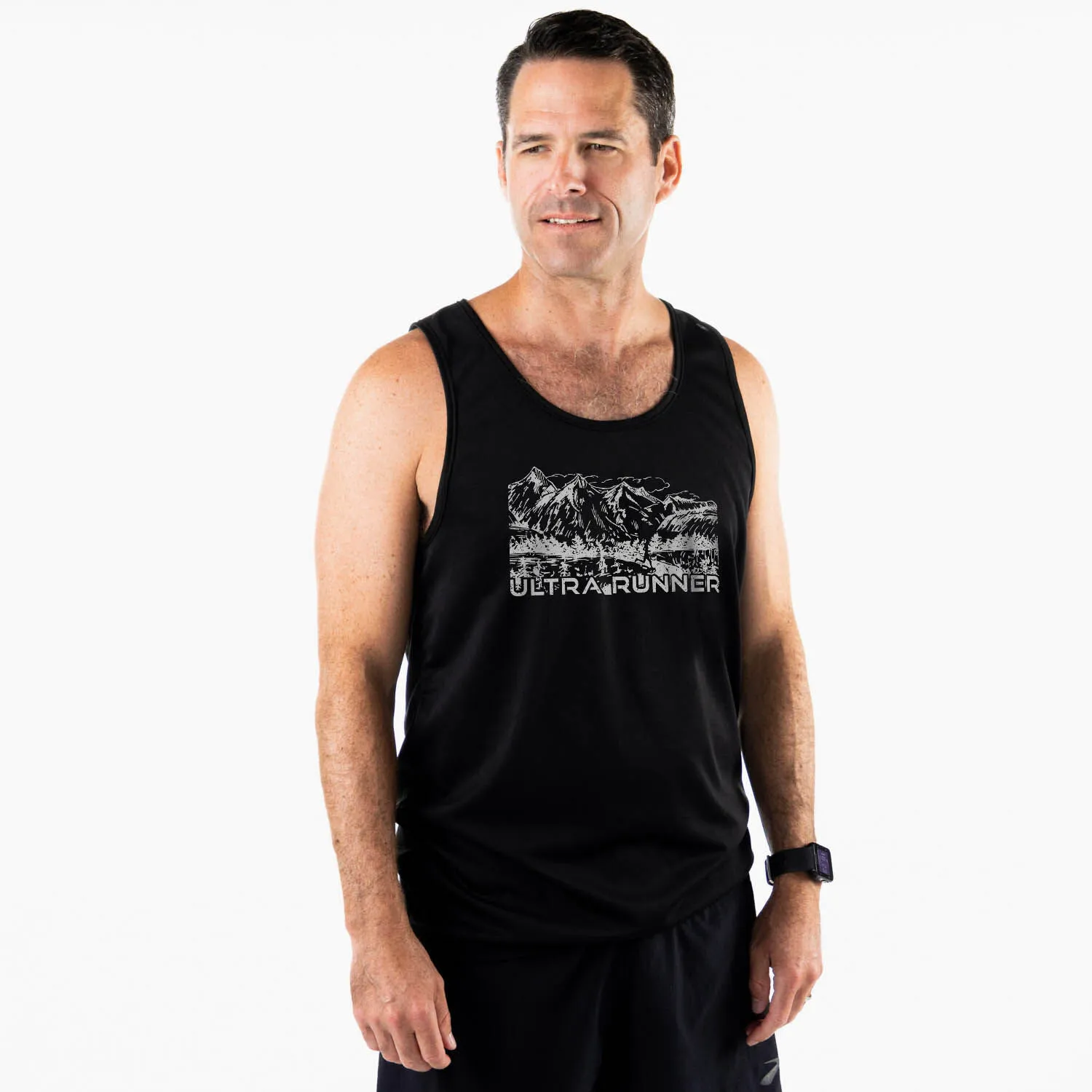 Men's Running Performance Tank Top - Ultra Runner Sketch 4 Men's Running Performance Tank Top - Ultra Runner Sketch - Image 2