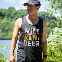 Men's Running Performance Tank Top - Will Run For Beer -goneforarun Sales 2023 tr 46836 BLACK LIFESTYLE