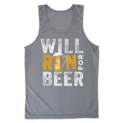 Men's Running Performance Tank Top - Will Run For Beer -goneforarun Sales 2023 tr 46836 GRAPHITE MAIN