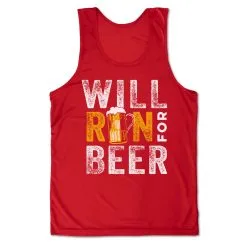 Men's Running Performance Tank Top - Will Run For Beer -goneforarun Sales 2023 tr 46836 RED MAIN
