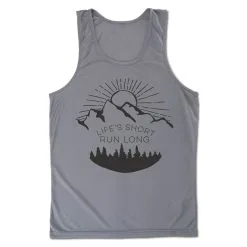 Men's Running Performance Tank Top - Life's Short Run Long (Mountains) -goneforarun Sales 2023 tr 46838 GRAPHITE MAIN