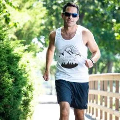Men's Running Performance Tank Top - Life's Short Run Long (Mountains) -goneforarun Sales 2023 tr 46838 WHITE LIFESTYLE