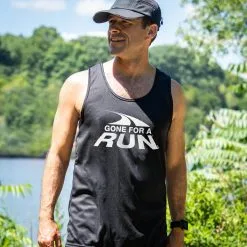 Men's Running Performance Tank Top - Gone For A Run® White Logo 14 Men's Running Performance Tank Top - Gone For A Run® White Logo -goneforarun Sales 2023 tr 46840 BLACK LIFESTYLE