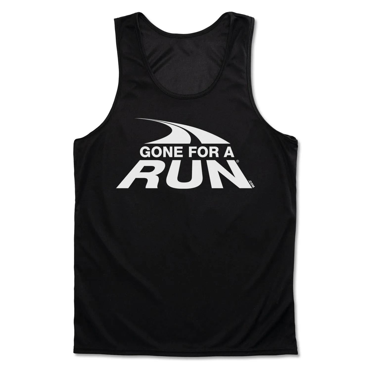 Men's Running Performance Tank Top - Gone For A Run® White Logo 3 Men's Running Performance Tank Top - Gone For A Run® White Logo