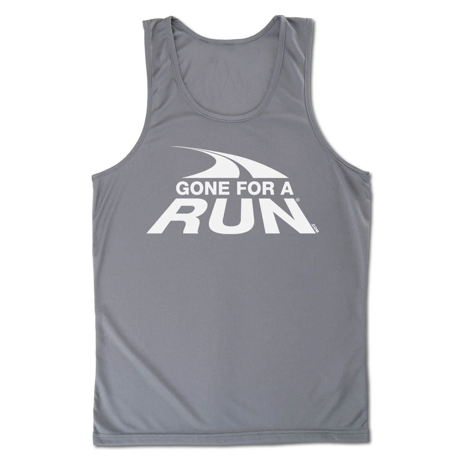 Men's Running Performance Tank Top - Gone For A Run® White Logo 8 Men's Running Performance Tank Top - Gone For A Run® White Logo - Image 6